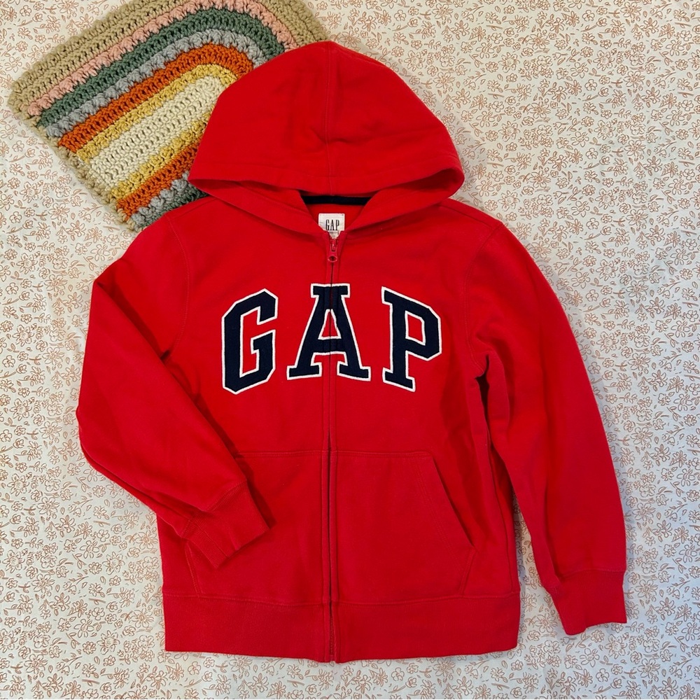 Gap Kids Gender Neutral Relaxed Zip Hoodie Size Medium